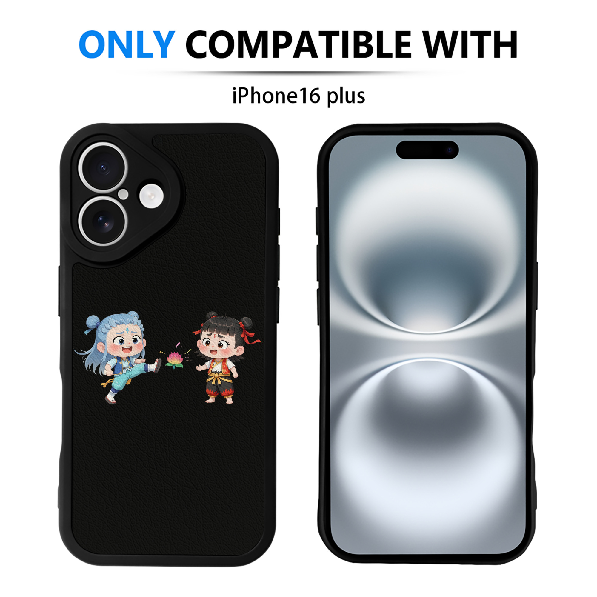 （画像用） Ne Zha 2 ナタ 魔童の大暴れ 【iPhone 16シリーズ対応】シリコンスマホケース（レザー調） 材質：シリコン